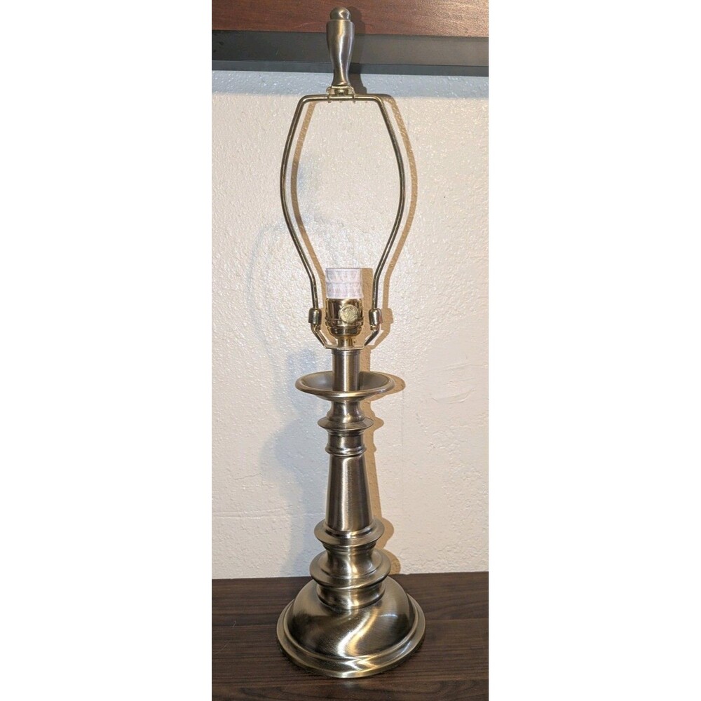 Vintage STIFFEL Brushed Brass Table Lamp 22" 3 Way Switch